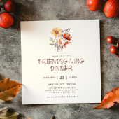 Herfst Wildflower Thanksgiving Friendsgiving Diner Kaart
