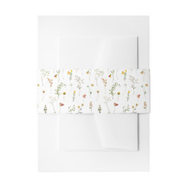 Herfst Wildflower Uitnodiging bruiloft Belly Band Uitnodigingen Wikkel