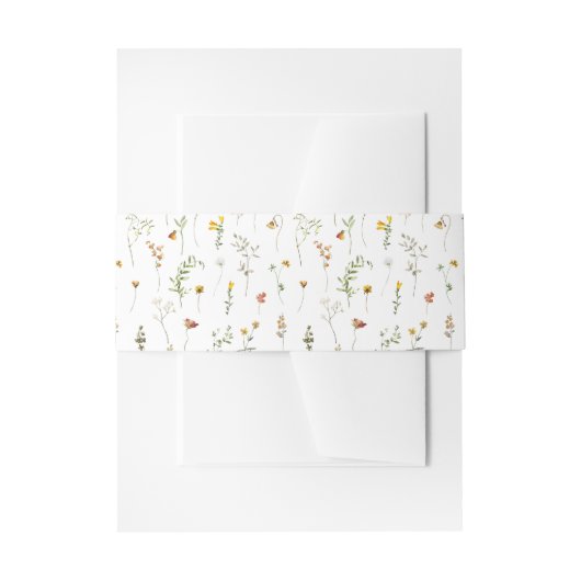 Herfst Wildflower Uitnodiging bruiloft Belly Band Uitnodigingen Wikkel (Voorkant Voorbeeld)