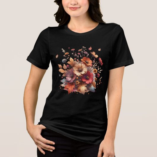 Herfst Wildflower Vrouwen Tri-Blend Shirt (Voorkant)