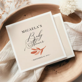 Herfst Wildflower Waterverf Baby shower Napkins Servet