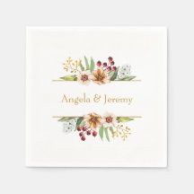 Herfst Wildflower Waterverf Bruiloft