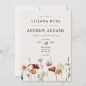 Herfst Wildflower Waterverf bruiloft uitnodiging (Voorkant)