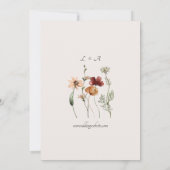 Herfst Wildflower Waterverf bruiloft uitnodiging (Achterkant)