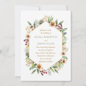 Herfst Wildflower Waterverf Bruiloft Wijze Kaart (Voorkant)