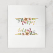 Herfst Wildflower Waterverf Bruiloft Wijze Plaatskaartje (Buitenkant ongevouwen)