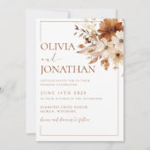 Herfst Wildflower Wedding Herfst Floral Wedding Bo Kaart (Voorkant)
