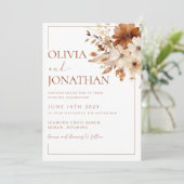 Herfst Wildflower Wedding Herfst Floral Wedding Bo Kaart (Staand voorkant)