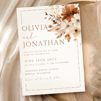 Herfst Wildflower Wedding Herfst Floral Wedding Bo Kaart