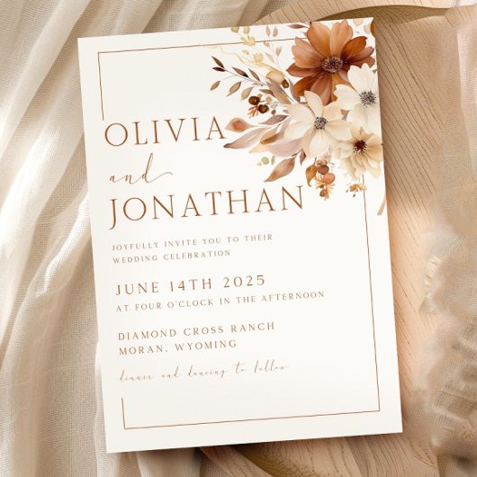 Herfst Wildflower Wedding Herfst Floral Wedding Bo Kaart