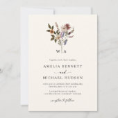 Herfst Wildflower Wedding Kaart (Voorkant)