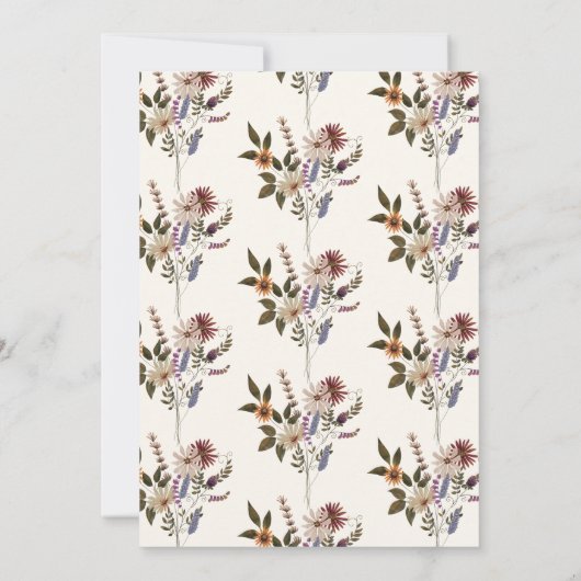 Herfst Wildflower Wedding Kaart (Achterkant)