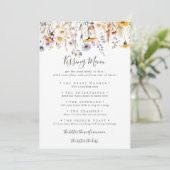 Herfst Wildflower Wedding Kissing Menu Game Kaart (Staand voorkant)