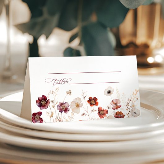 Herfst Wildflower Wedding Plaatskaartje