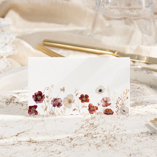 Herfst Wildflower Wedding Plaatskaartje