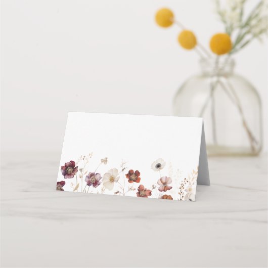 Herfst Wildflower Wedding Plaatskaartje (Voorkant)