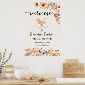 Herfst Wildflower Welkom Tea Vrijgezellenfeest Pos Poster (Keuken)