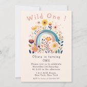 Herfst Wildflower Wild Een Eerste Verjaardagsuitno Kaart (Voorkant)