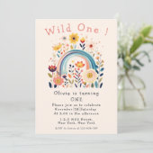 Herfst Wildflower Wild Een Eerste Verjaardagsuitno Kaart (Staand voorkant)