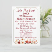 Herfst Wildflower Word lid van de Fun Family Reuni Feestdagenkaart (Staand voorkant)