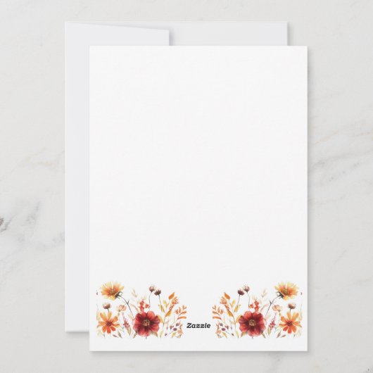 Herfst Wildflower Word lid van de Fun Family Reuni Feestdagenkaart (Achterkant)