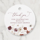 Herfst Wildflowers Baby shower Bedankjes Labels (Voorkant)