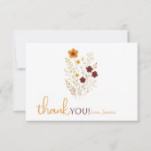 Herfst Wildflowers Baby shower Bedankkaart (Voorkant)