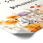 Herfst Wildflowers Beste Dag Trouwdatum Ja Dag Poster (Hoek)