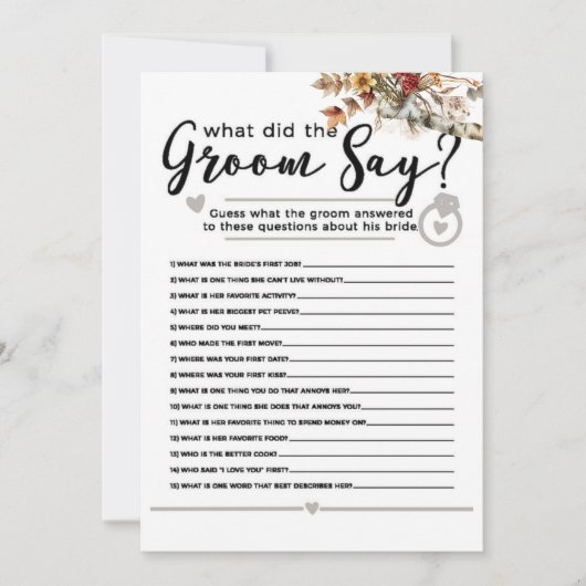 Herfst Wildflowers Birch Tree Vrijgezellenfeest Ga Kaart (Voorkant)