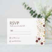 Herfst Wildflowers Boho Wedding Response Kaart (Staand voorkant)