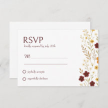 Herfst Wildflowers Boho Wedding Response Kaart