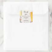 Herfst Wildflowers Bubbles & Brews Bedankt Douche Vierkante Sticker (Tas)