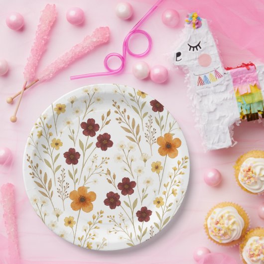 Herfst Wildflowers Elegant Papier Bord (Feest)