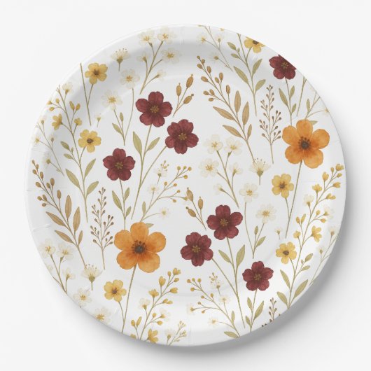 Herfst Wildflowers Elegant Papier Bord (Voorkant)