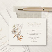 Herfst Wildflowers Elegante bruiloft RSVP Kaartje