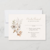 Herfst Wildflowers Elegante bruiloft RSVP Kaartje (Voorkant)