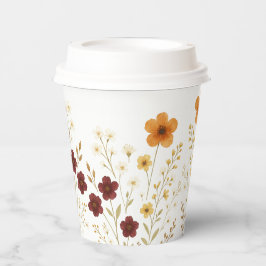 Herfst Wildflowers Elegante Thanksgiving Papieren Bekers