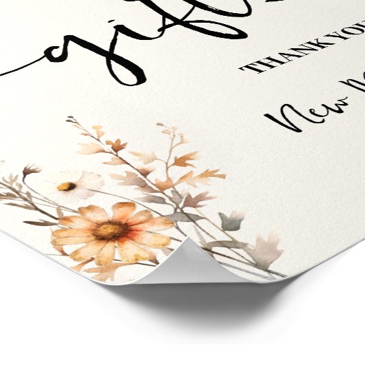 Herfst Wildflowers Gifts Sign Vrijgezellenfeest We Poster (Hoek)