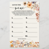 Herfst Wildflowers Guess de Wijndouche Game Kaart (Voorkant)