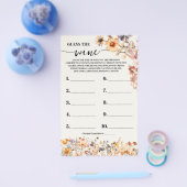 Herfst Wildflowers Guess de Wijndouche Game Kaart (Enkel)