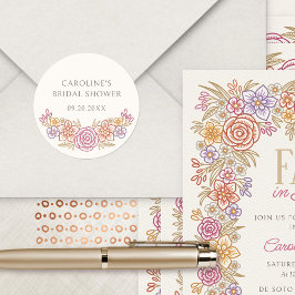 Herfst Wildflowers Herfst Floral Vrijgezellenfeest Ronde Sticker