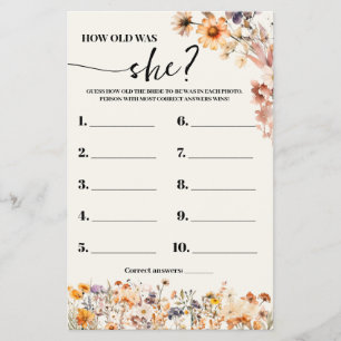 Herfst Wildflowers Hoe oud was ze douche spel Kaar Flyer