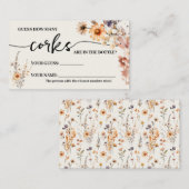 Herfst Wildflowers Hoeveel Corks Douche Game Kaart Plaatskaartje (Voorkant / Achterkant)