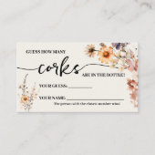 Herfst Wildflowers Hoeveel Corks Douche Game Kaart Plaatskaartje (Voorkant)
