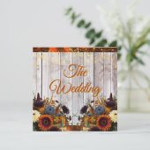 Herfst Wildflowers & Lights bruiloft uitnodiging (Staand voorkant)