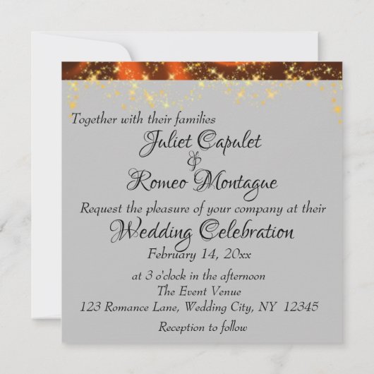 Herfst Wildflowers & Lights bruiloft uitnodiging (Achterkant)