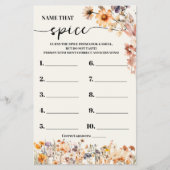 Herfst Wildflowers Naam dat Spice Shower Game Kaar Flyer (Voorkant)