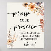 Herfst Wildflowers Pimp uw Prosecco bruiloft Poster (Voorkant)