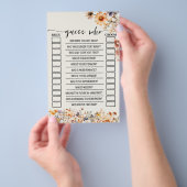 Herfst Wildflowers Raad Wie Vrijgezellenfeest Game Flyer (Hand)