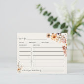 Herfst Wildflowers Recept Kaart Boho Chic (Staand voorkant)
